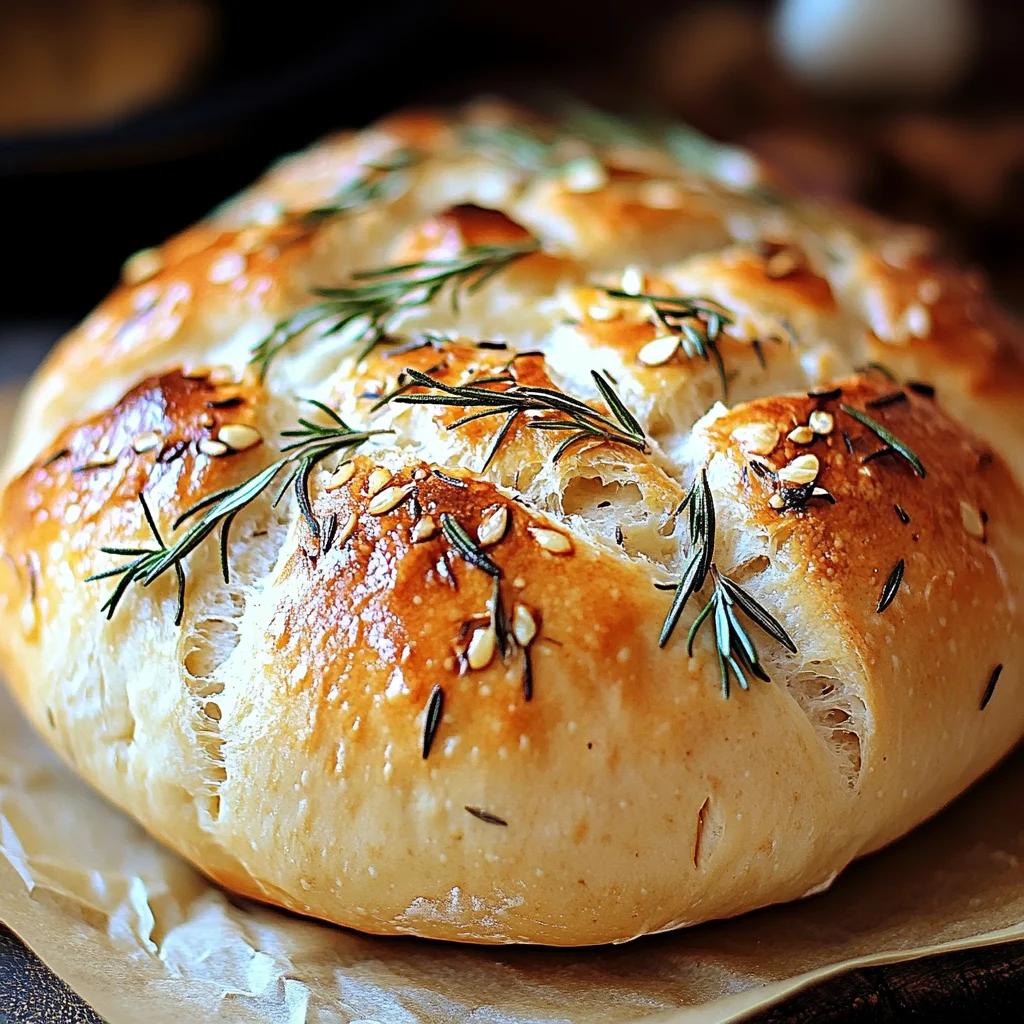 Easy Roasted Garlic Rosemary Artisan Bread – The Best Homemade Loaf