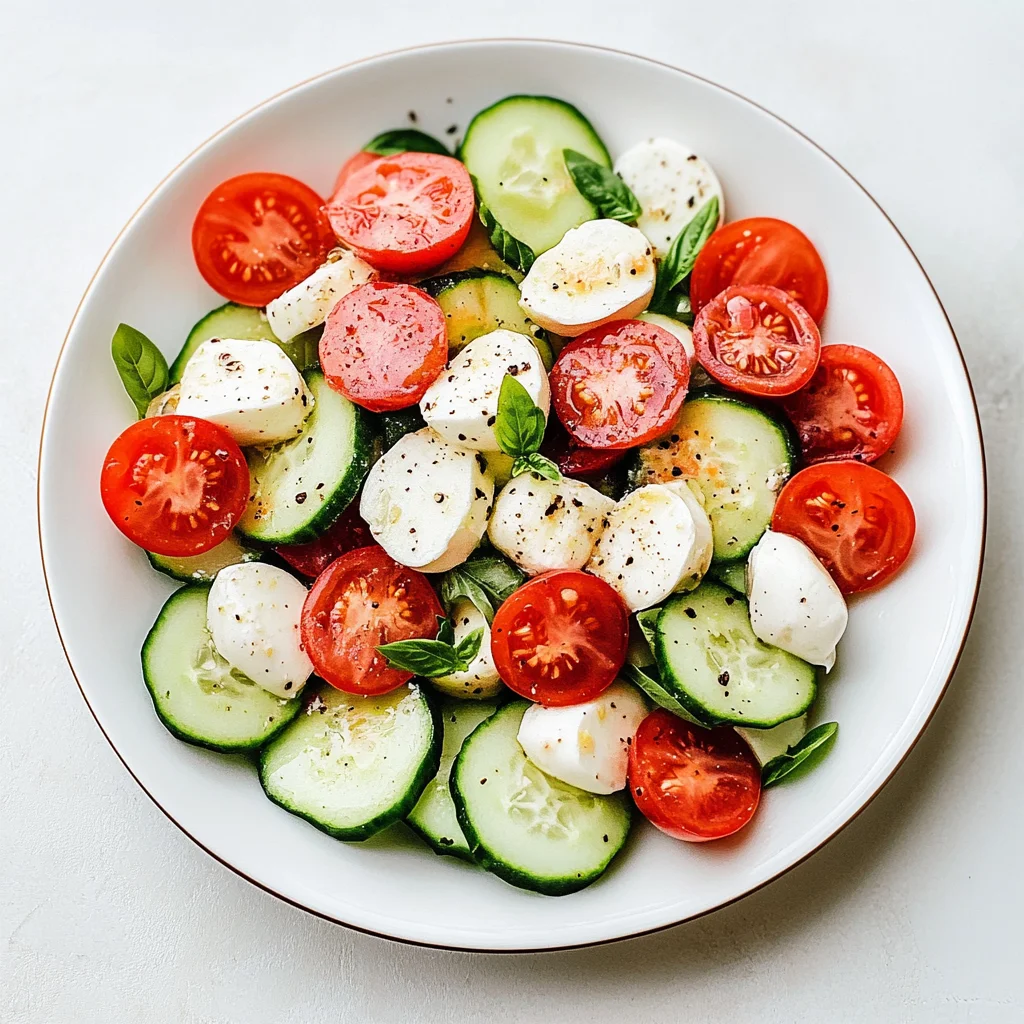 Fresh Cucumber Caprese Salad