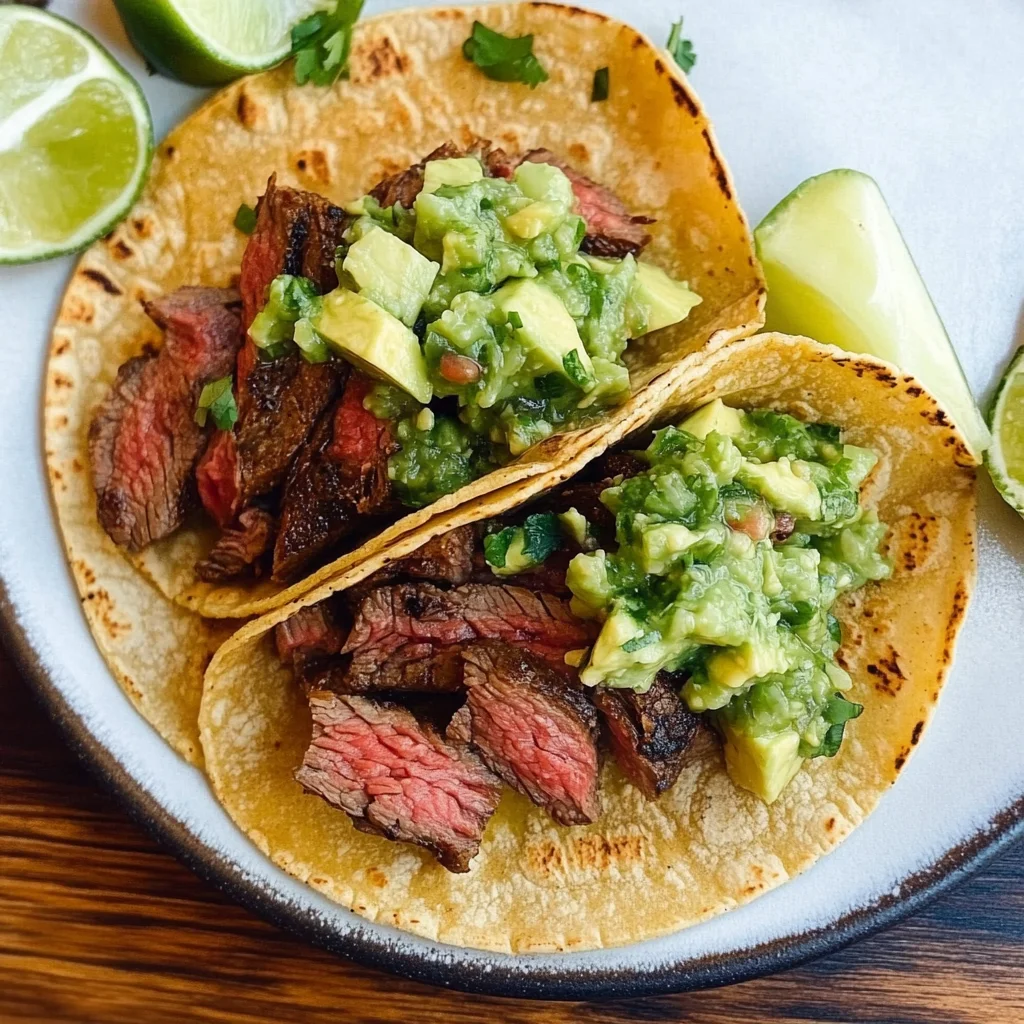 Grilled Steak Tacos with Avocado Salsa