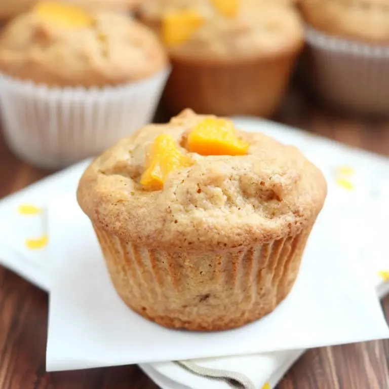 Healthy Honey Peach Muffins