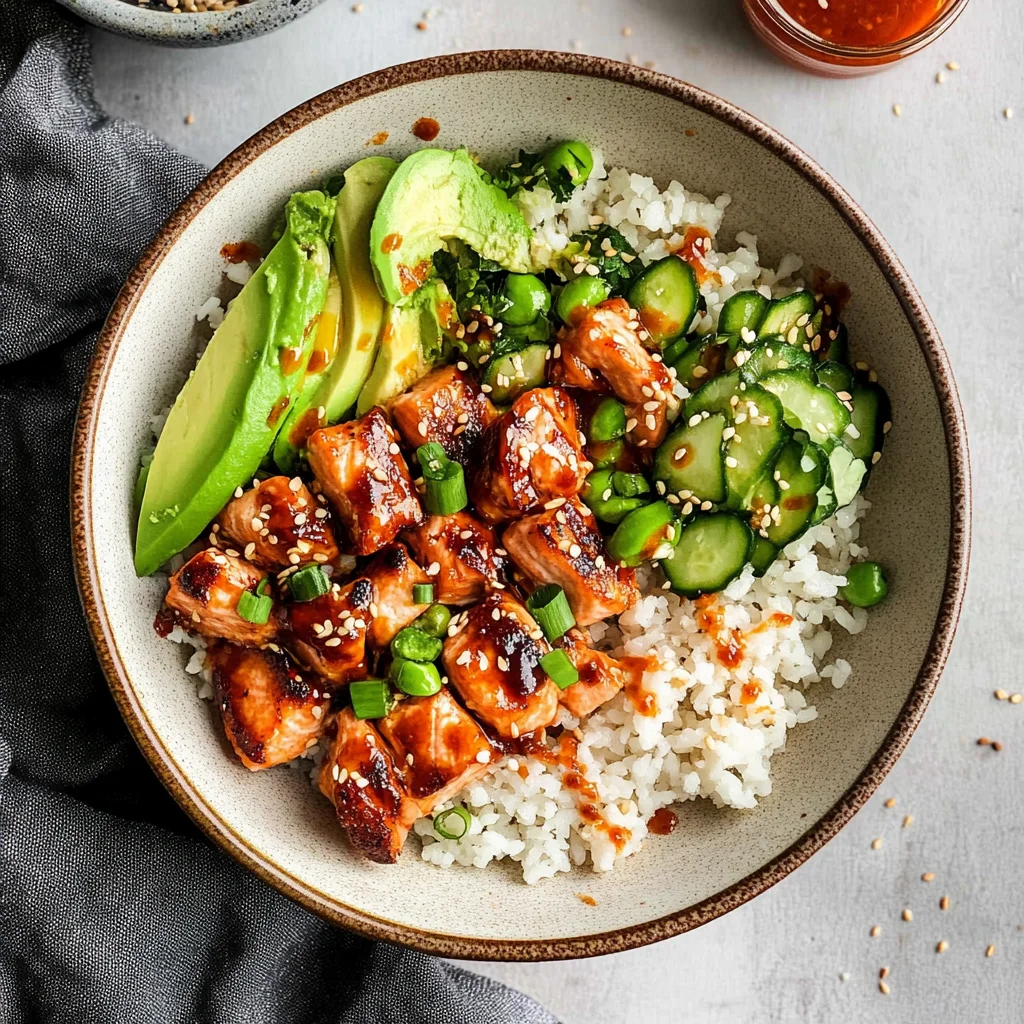 Honey Sriracha Salmon Bowls