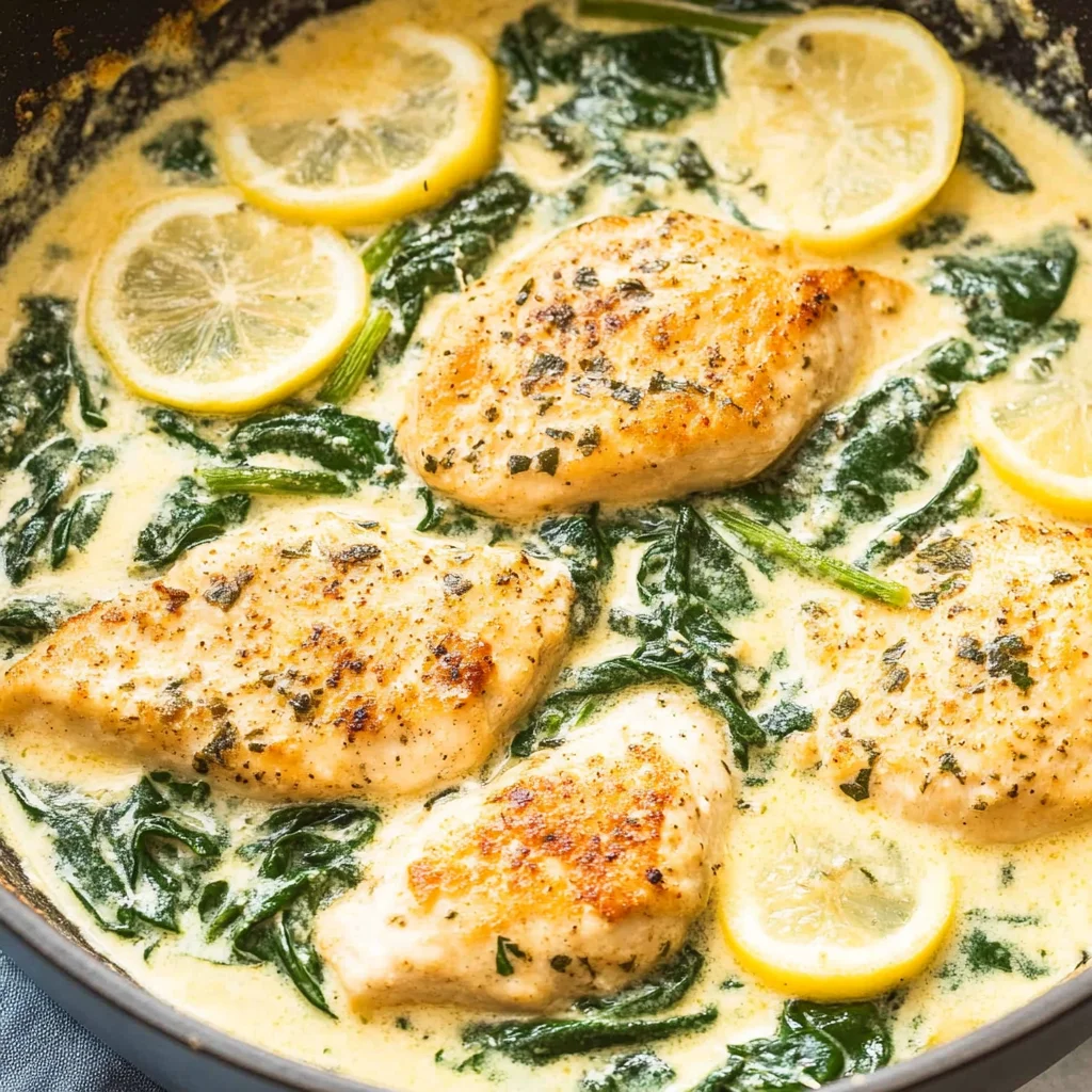 Lemon Parmesan Spinach Chicken