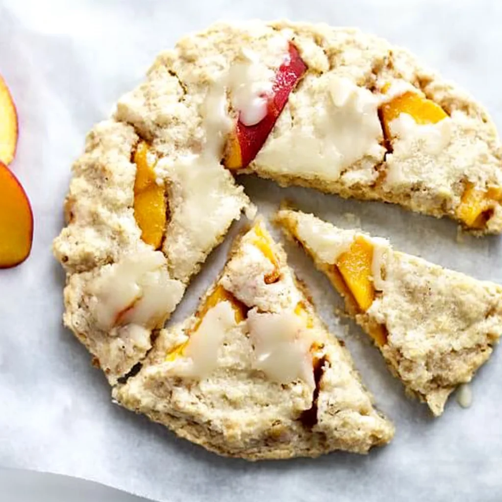 Peach Scones with Honey Vanilla Glaze
