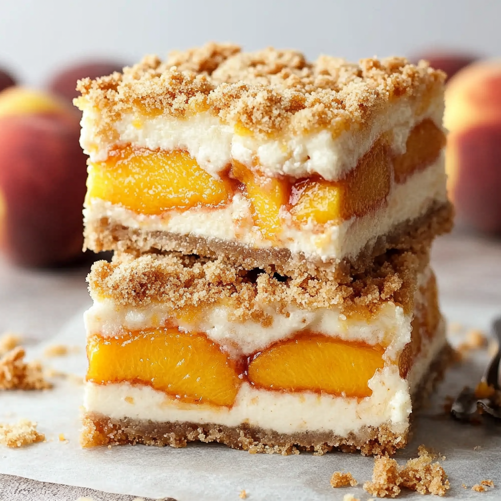 Peaches and Cream Desserts: Irresistible Peach Cobbler Cheesecake Bars for Every Occasion