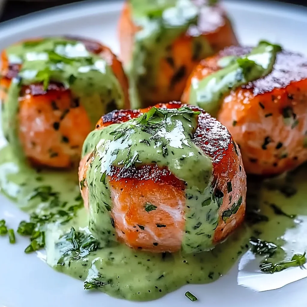 Salmon Balls with Creamy Avocado Sauce: Healthy Dinner Ideas