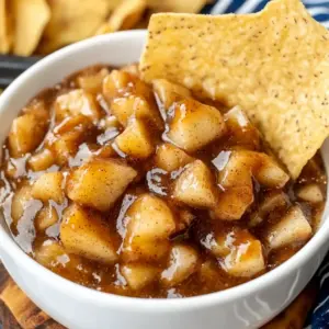 Apple Pie Dip with Cinnamon Sugar Tortilla Chips