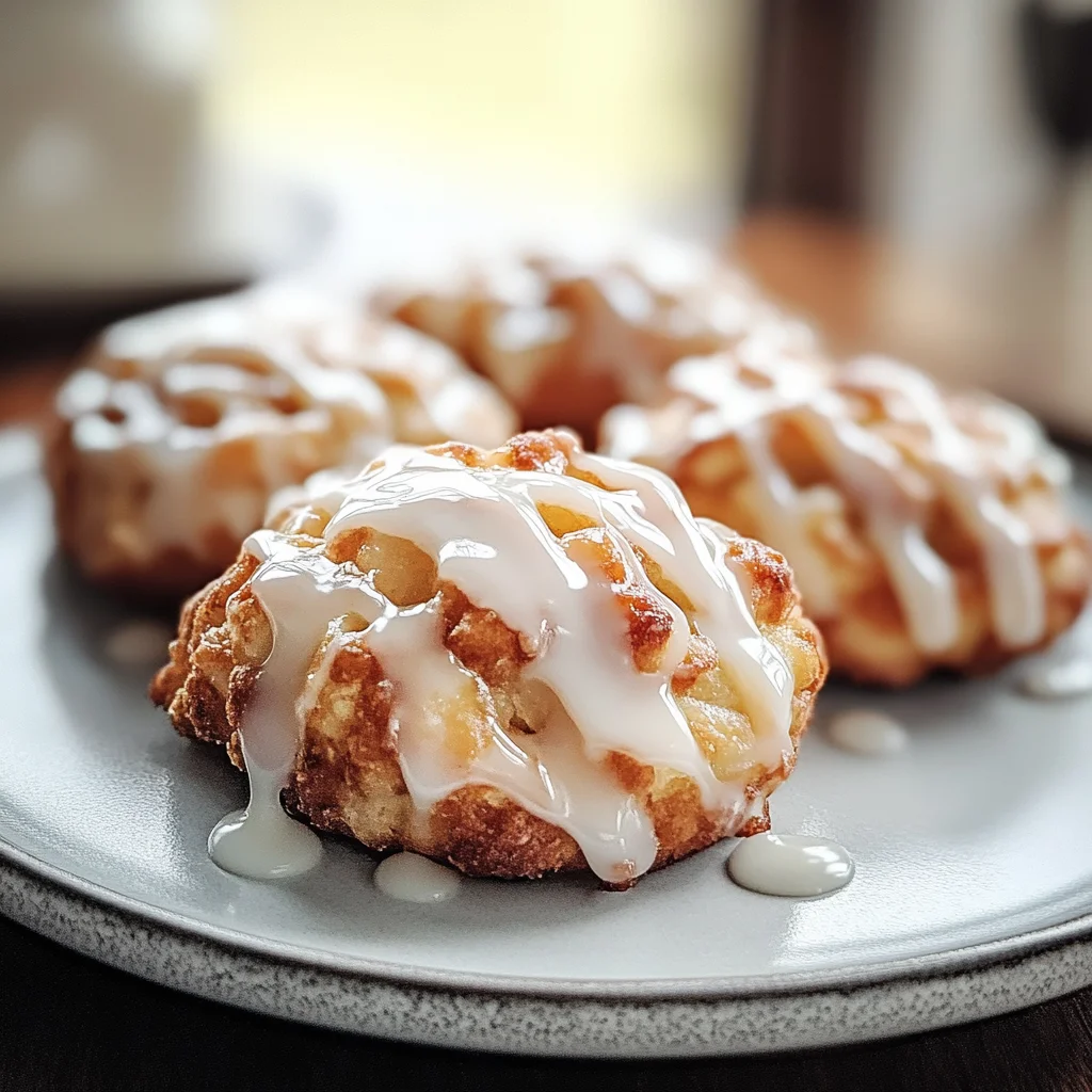 Baked Apple Fritters with Glaze