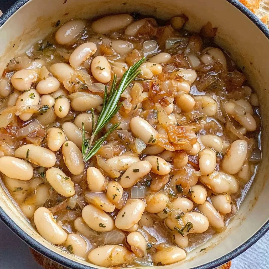 Caramelized Onion White Beans with Rosemary & Balsamic