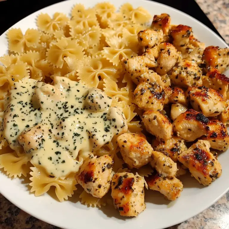 Cheesy Garlic Chicken Bowtie Pasta Recipe