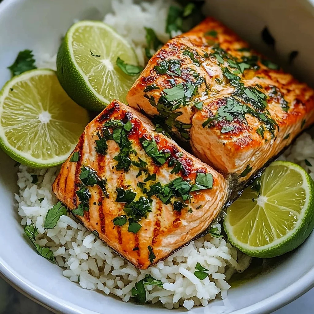 Coconut Lime Salmon with Jasmine Rice