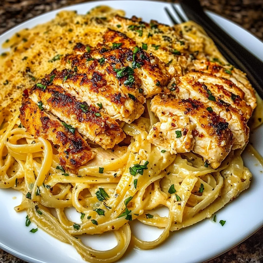 Creamy Cajun Three-Cheese Chicken Linguine