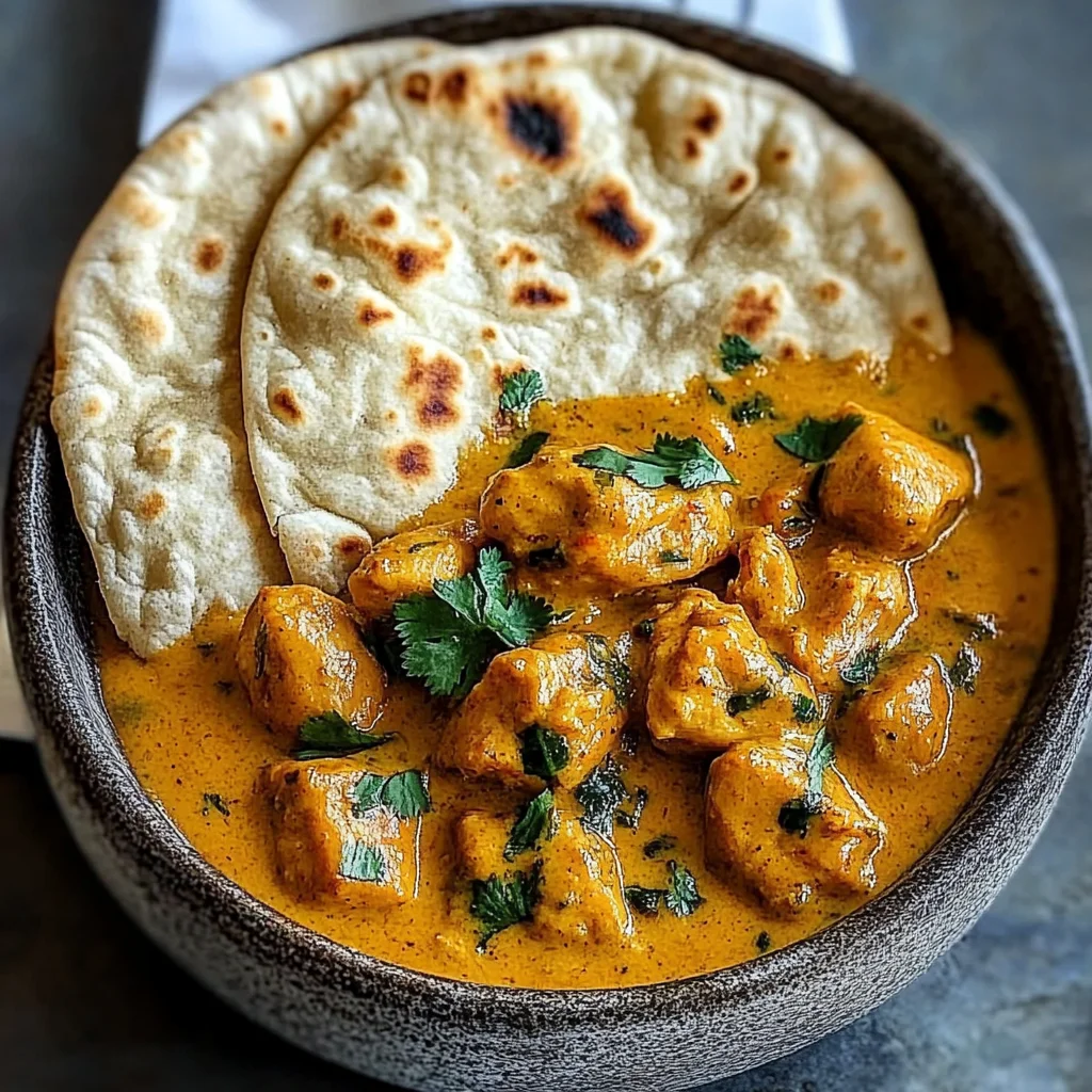 Creamy Coconut Chicken Curry with Naan