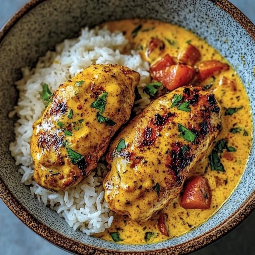 Creamy Peri-Peri Chicken Over Garlic Rice