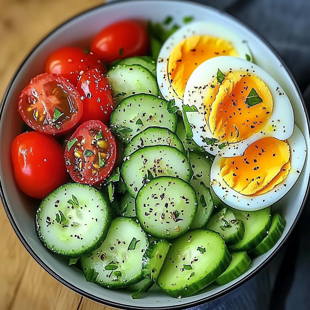 Egg, Cucumber & Tomato Salad Bowl