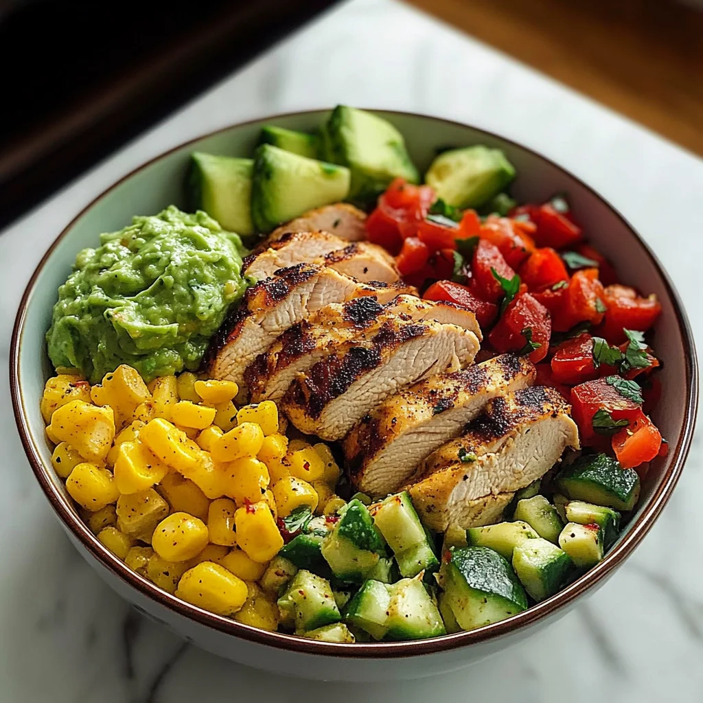 Grilled Chicken Power Bowl with Guac & Veggies