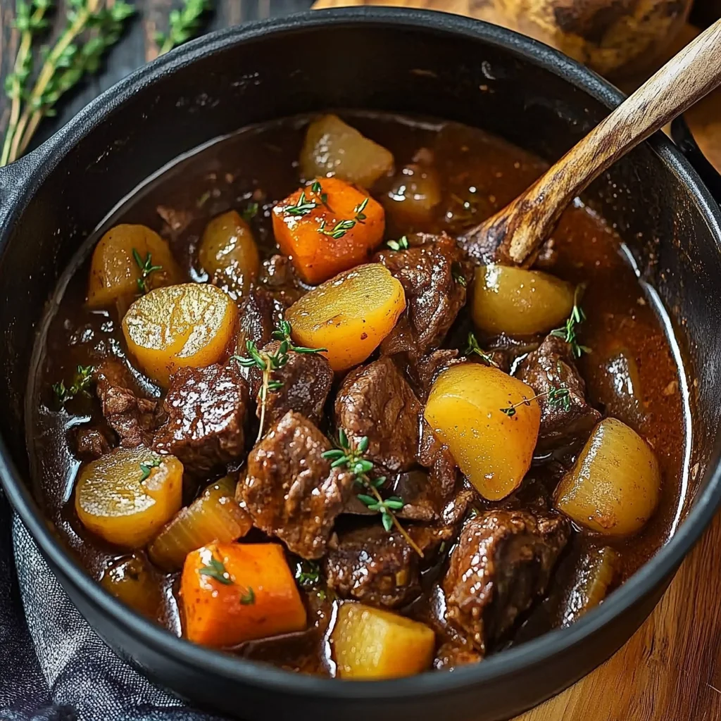 Hearty Homestyle Beef Stew with Root Vegetables