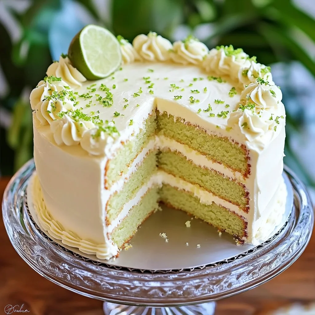 Key Lime Cake with Key Lime Cream Cheese Frosting