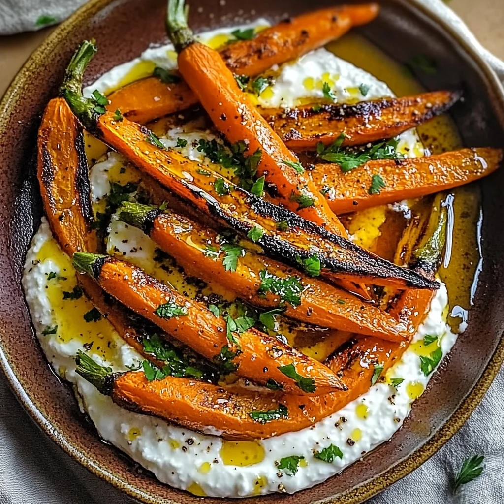 Roasted Carrots with Whipped Ricotta and Hot Honey