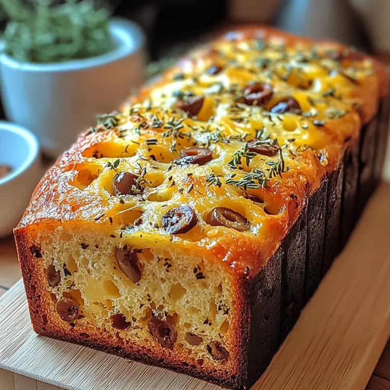 Savory Quick Bread With Cheese And Olives 🧀🍞
