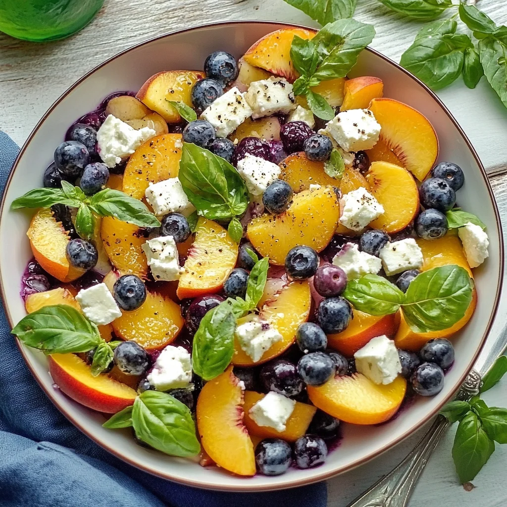 Blueberry Peach Feta Salad
