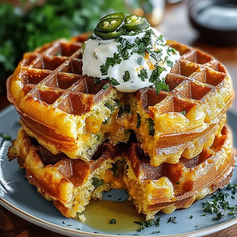 Cheddar Jalapeño Cornbread Waffles
