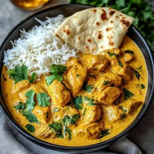 Coconut-Spiced Chicken Curry with Garlic Naan & Golden Fries