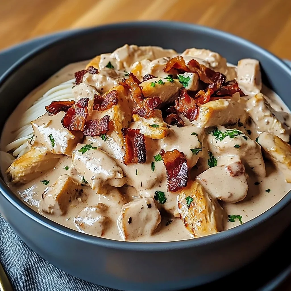 Creamy Chicken Stroganoff with Smoky Bacon