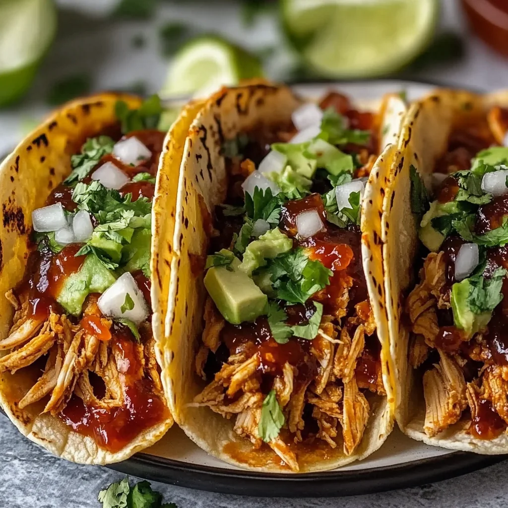Garlic Butter Honey BBQ Chicken Tacos