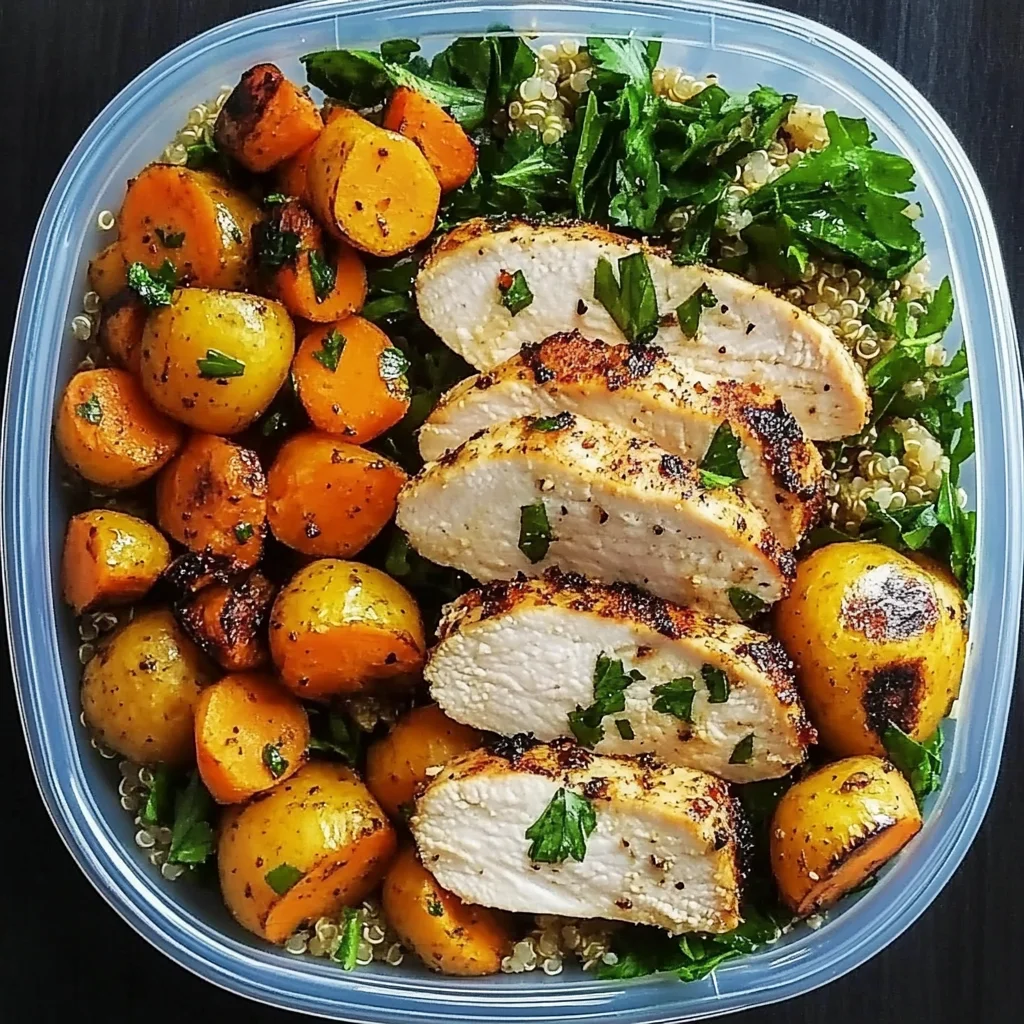 Grilled Chicken Power Bowl with Quinoa & Roasted Veggies