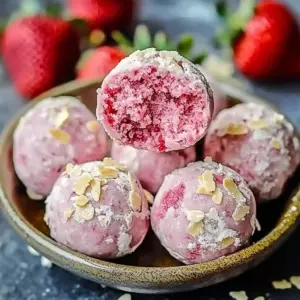Healthy Strawberry Cheesecake Protein Balls Recipe