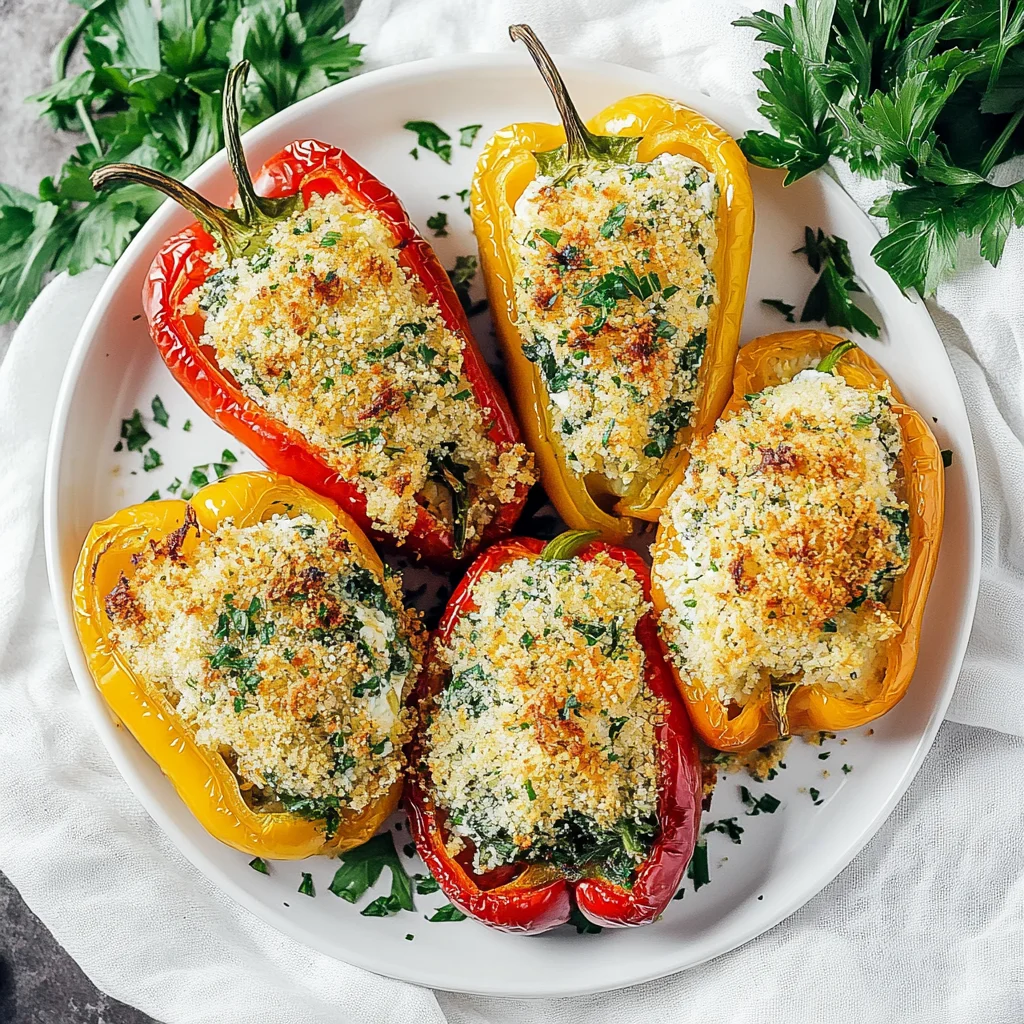 Herby Ricotta Stuffed Peppers