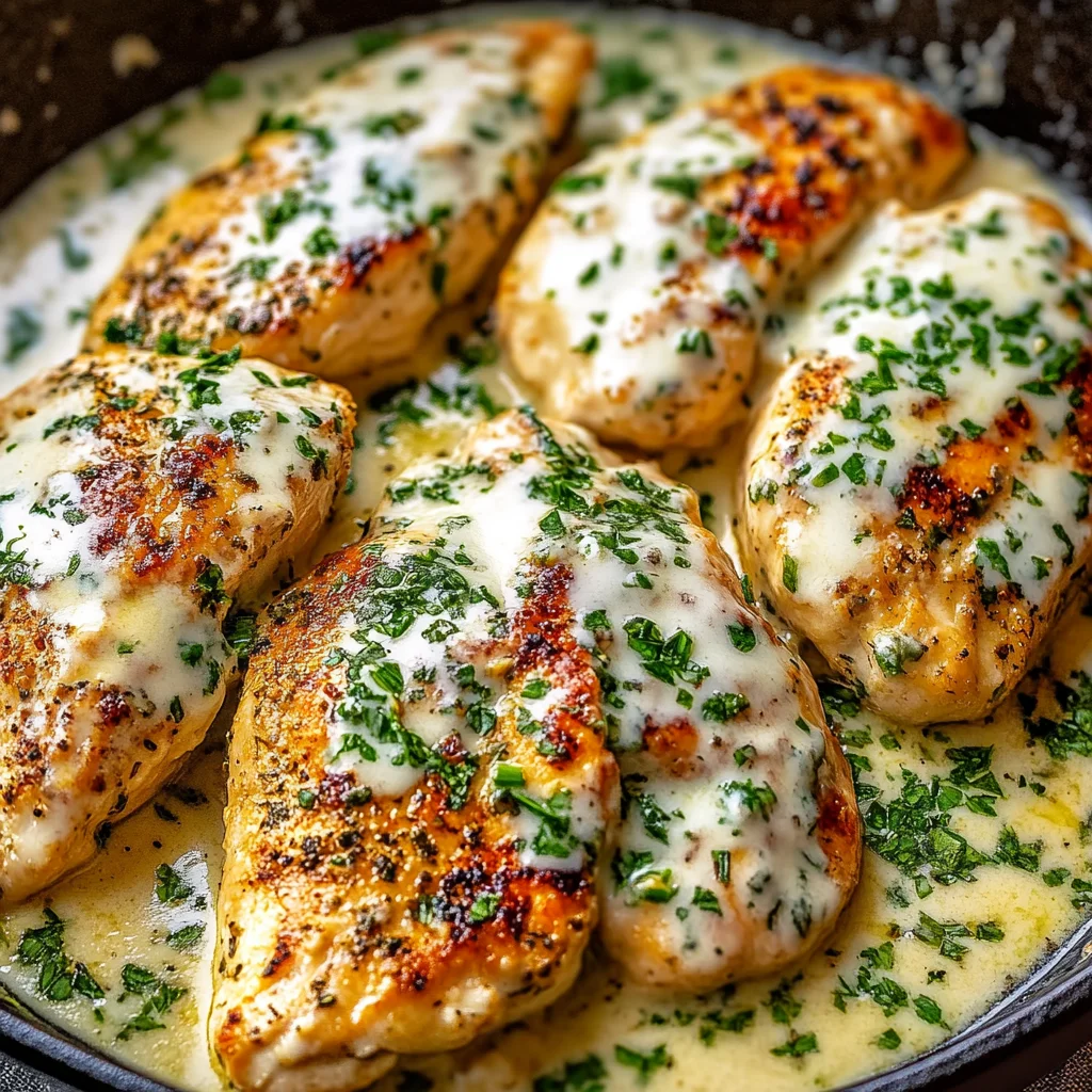 Lemon garlic butter chicken with creamy parmesan delights!
