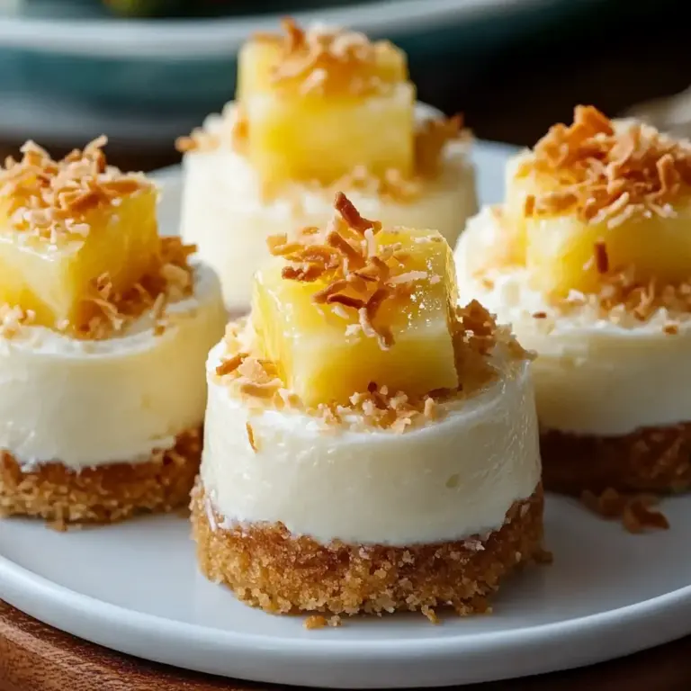 Mini Pineapple Coconut Milk Cheesecakes