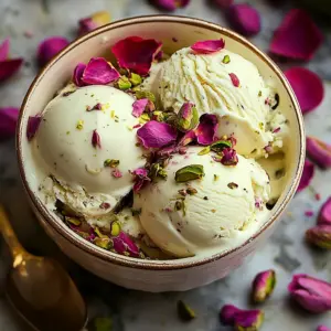 Rose Pistachio Cheesecake Ice Cream