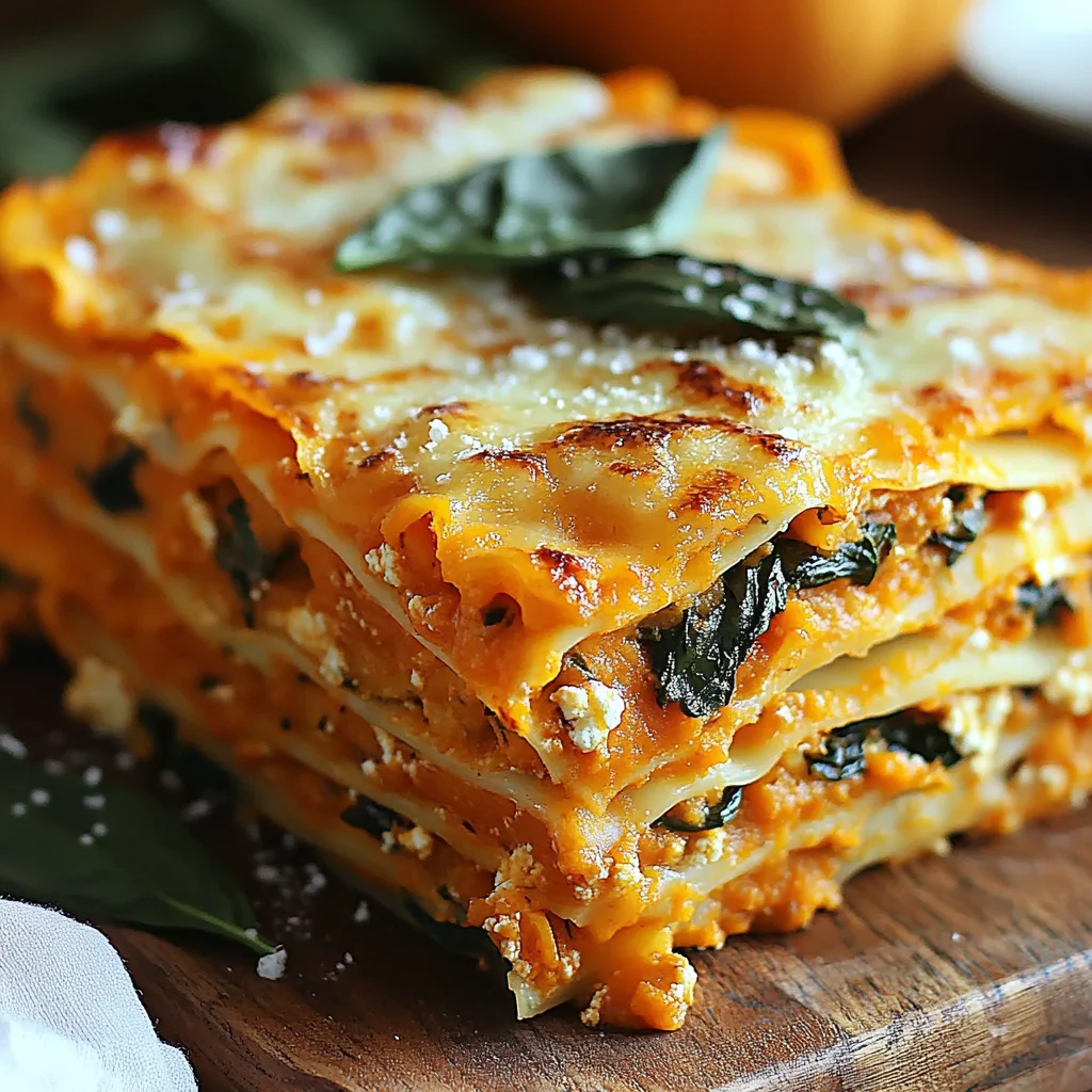 Savory Pumpkin & Spinach Lasagna