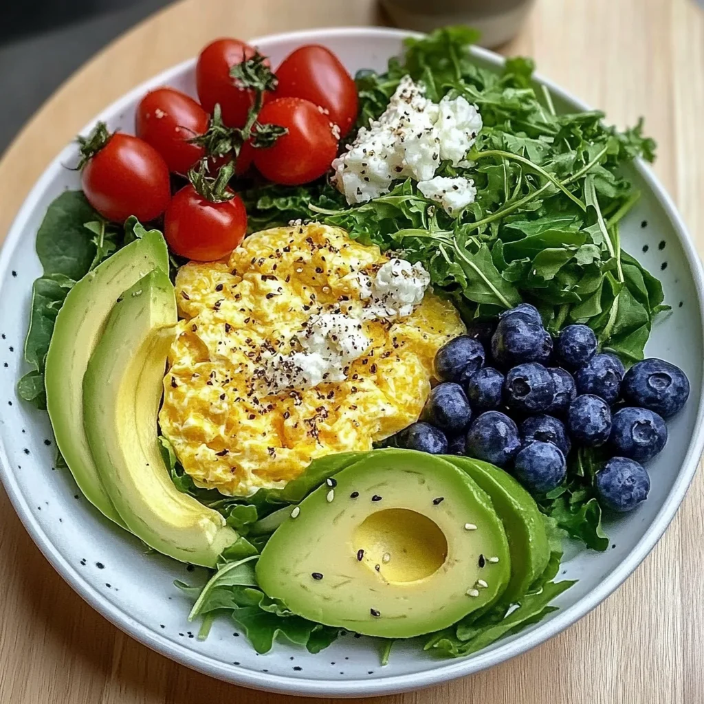 Soft Scramble Veggie Bowl with Avocado & Greens