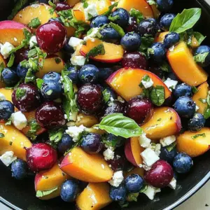 Blueberry Peach Feta Salad