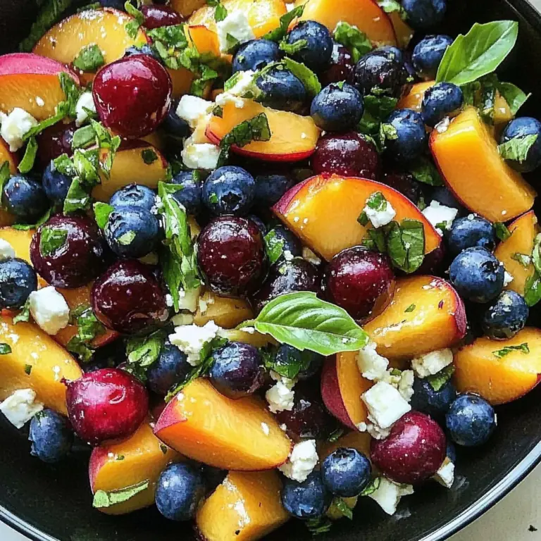Blueberry Peach Feta Salad
