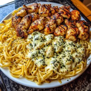 Cajun Garlic Butter Chicken with Creamy Mozzarella Linguine