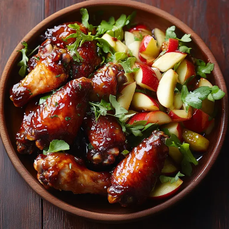 Cider-Glazed Chicken Wings with Apple Salad