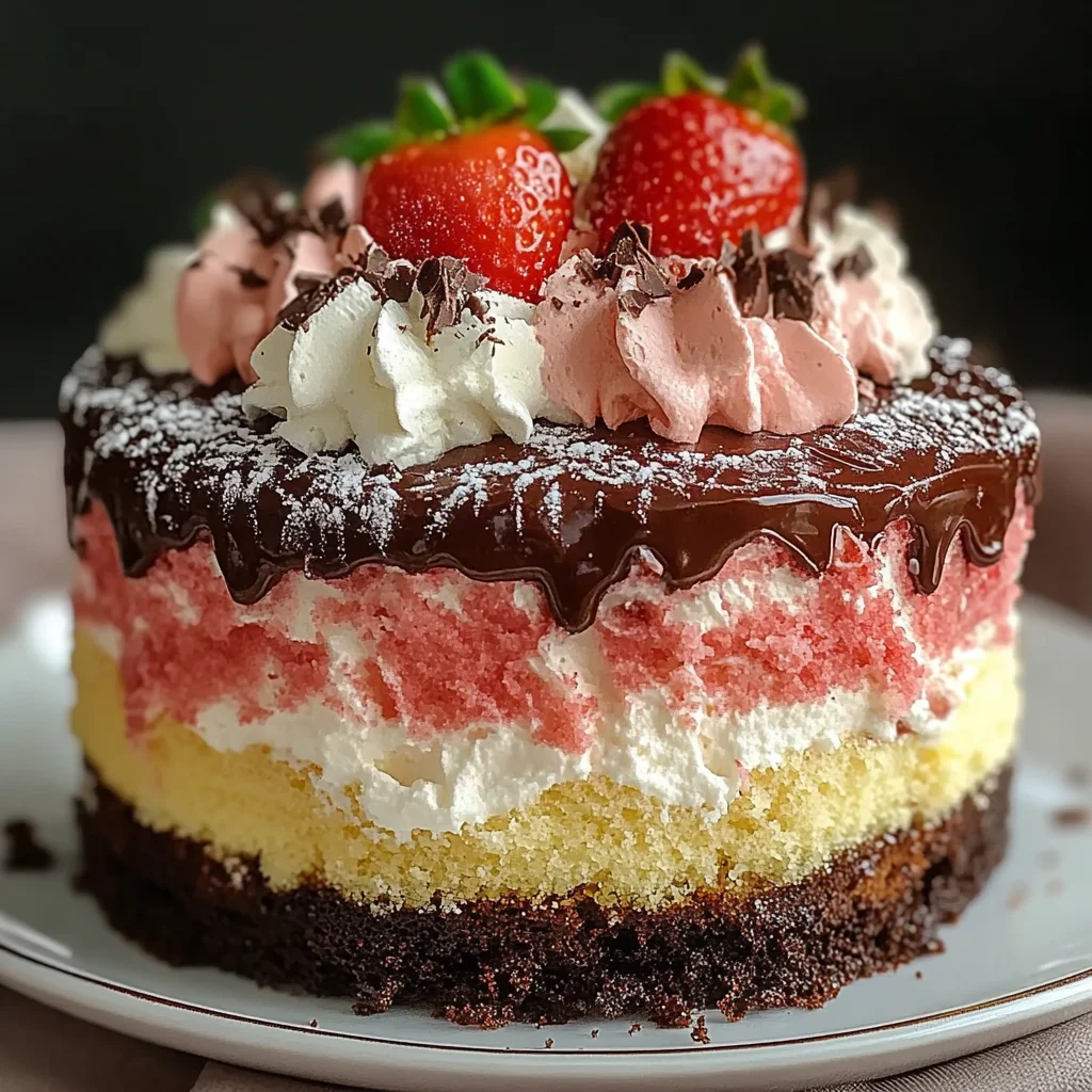 Creamy Neapolitan Cake