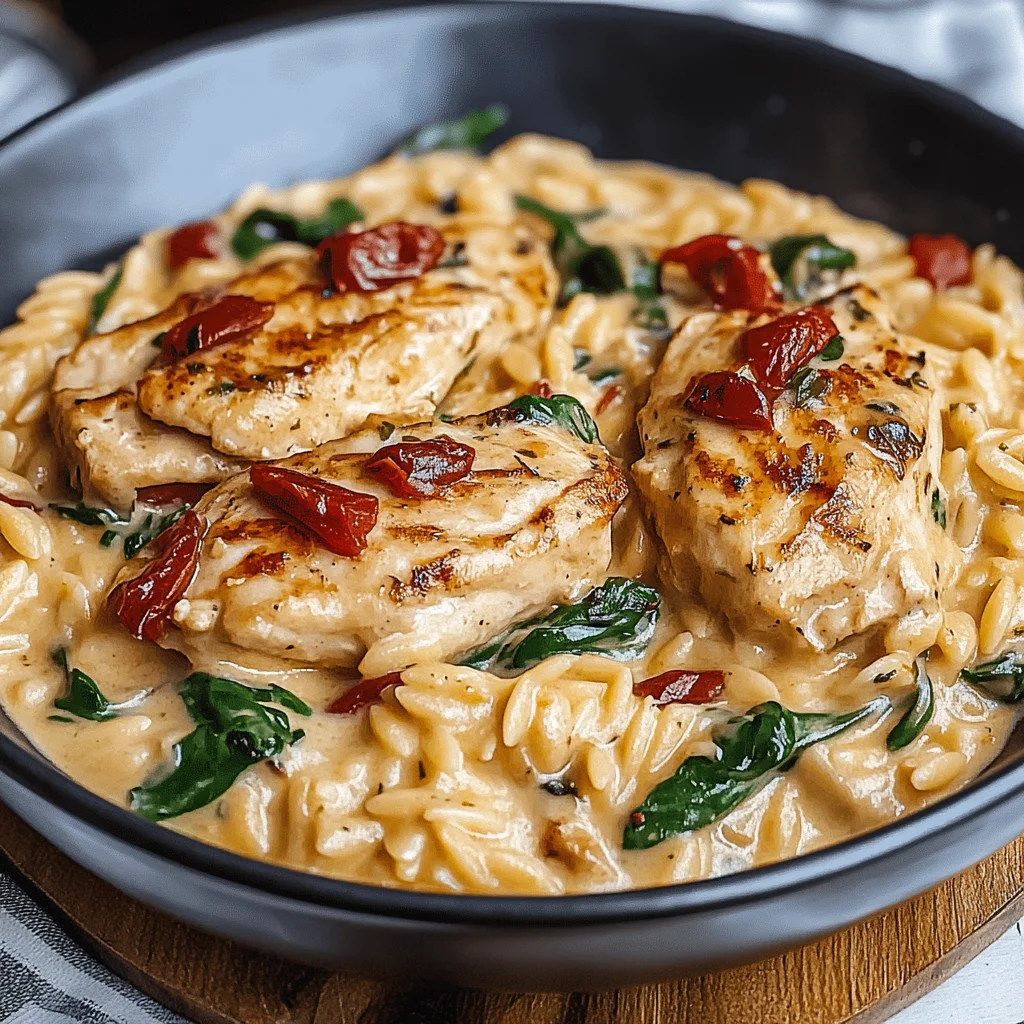 Creamy Tuscan Chicken with Orzo