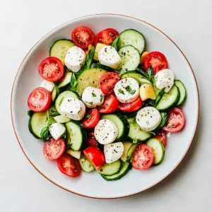 Fresh Cucumber Caprese Salad