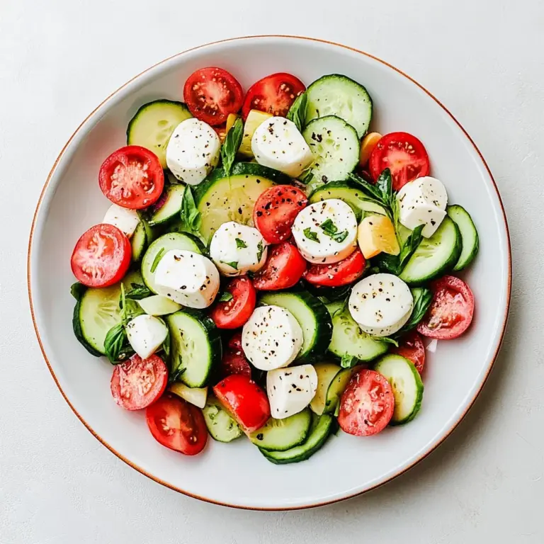 Fresh Cucumber Caprese Salad