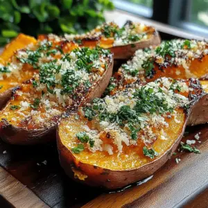 Garlic Parmesan Sweet Potato Wedges