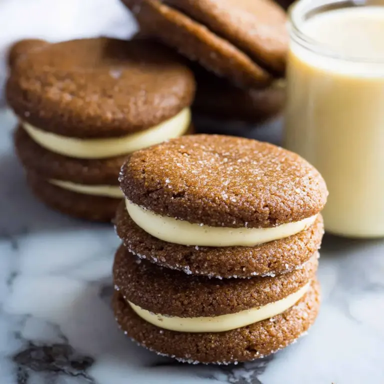 Ginger Molasses Sandwich Cookies with Eggnog Frostings