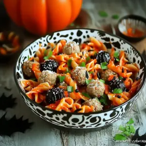 Halloween Pasta Salad With Meatballs