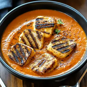Indulgent Creamy Tomato Bisque with Grilled Cheese Croutons