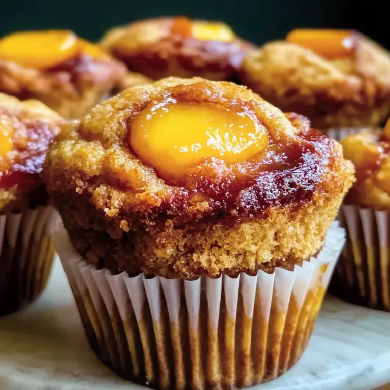 Jumbo Caramel Peach Cobbler Muffins