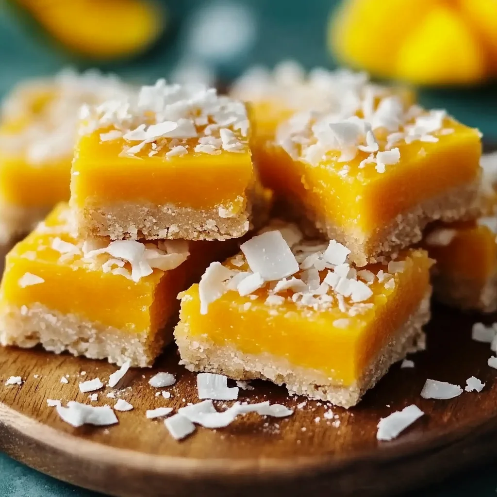 Mango Coconut Oat Shortbread Bars
